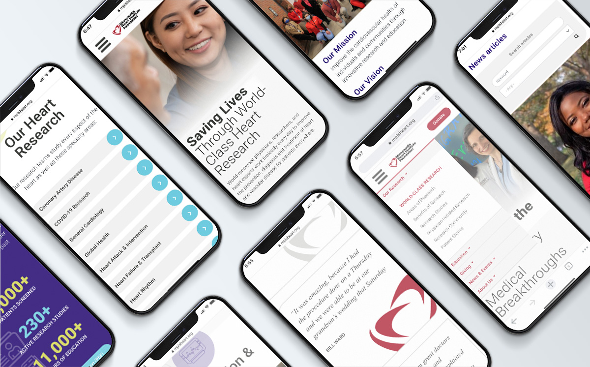 MHIF website mobile design